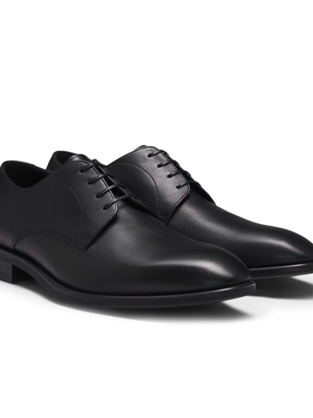 Hugo Boss Black Leather Derby Shoes for Men